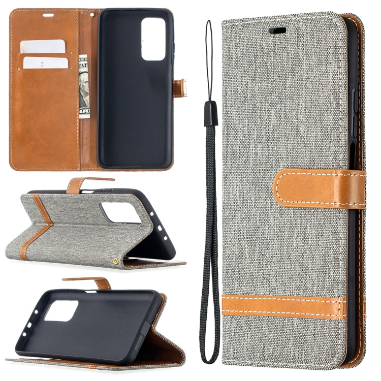 For Xiaomi Mi 10T / 10 Pro 5G Color Matching Denim Texture Leather Case with Holder & Card Slots & Wallet & Lanyard