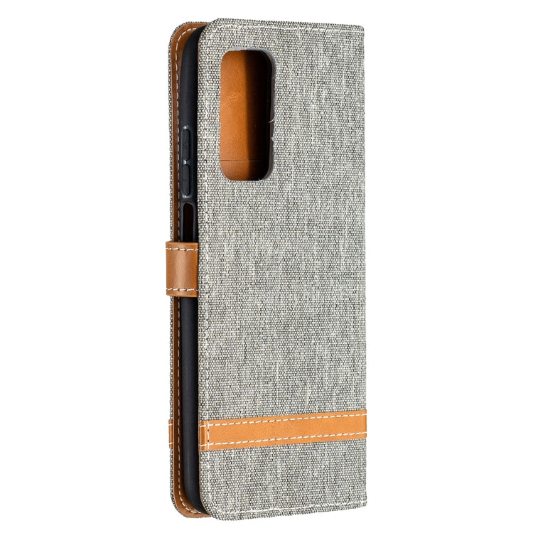 For Xiaomi Mi 10T / 10 Pro 5G Color Matching Denim Texture Leather Case with Holder & Card Slots & Wallet & Lanyard