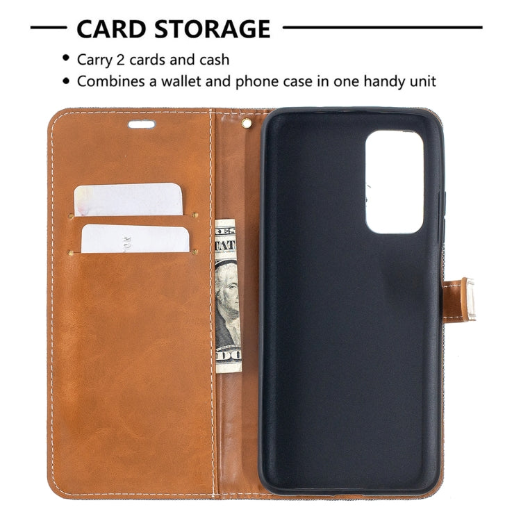 For Xiaomi Mi 10T / 10 Pro 5G Color Matching Denim Texture Leather Case with Holder & Card Slots & Wallet & Lanyard