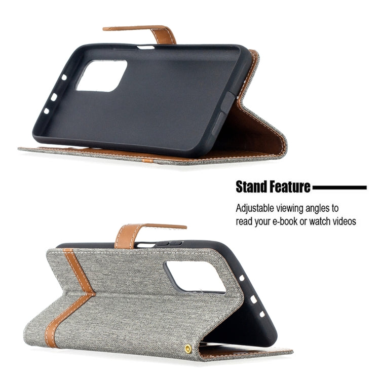 For Xiaomi Mi 10T / 10 Pro 5G Color Matching Denim Texture Leather Case with Holder & Card Slots & Wallet & Lanyard