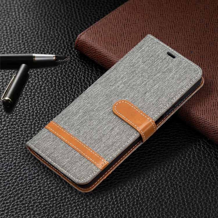 For Xiaomi Mi 10T / 10 Pro 5G Color Matching Denim Texture Leather Case with Holder & Card Slots & Wallet & Lanyard