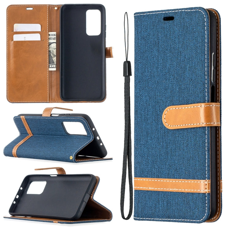 For Xiaomi Mi 10T / 10 Pro 5G Color Matching Denim Texture Leather Case with Holder & Card Slots & Wallet & Lanyard