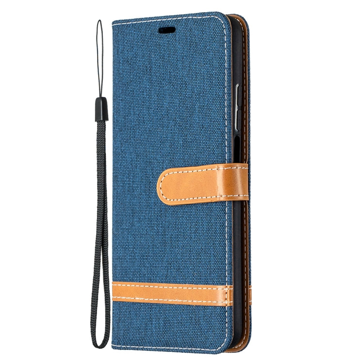 For Xiaomi Mi 10T / 10 Pro 5G Color Matching Denim Texture Leather Case with Holder & Card Slots & Wallet & Lanyard