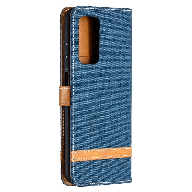 For Xiaomi Mi 10T / 10 Pro 5G Color Matching Denim Texture Leather Case with Holder & Card Slots & Wallet & Lanyard