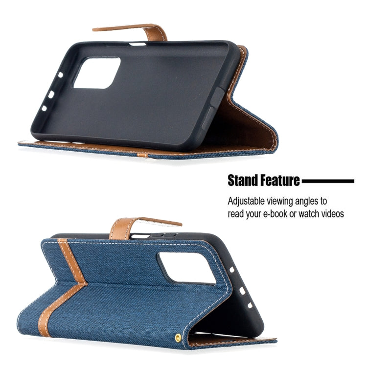 For Xiaomi Mi 10T / 10 Pro 5G Color Matching Denim Texture Leather Case with Holder & Card Slots & Wallet & Lanyard
