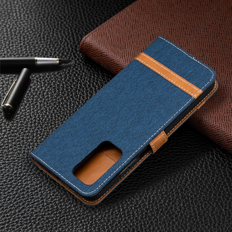 For Xiaomi Mi 10T / 10 Pro 5G Color Matching Denim Texture Leather Case with Holder & Card Slots & Wallet & Lanyard