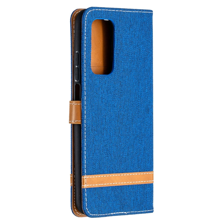 For Xiaomi Mi 10T / 10 Pro 5G Color Matching Denim Texture Leather Case with Holder & Card Slots & Wallet & Lanyard