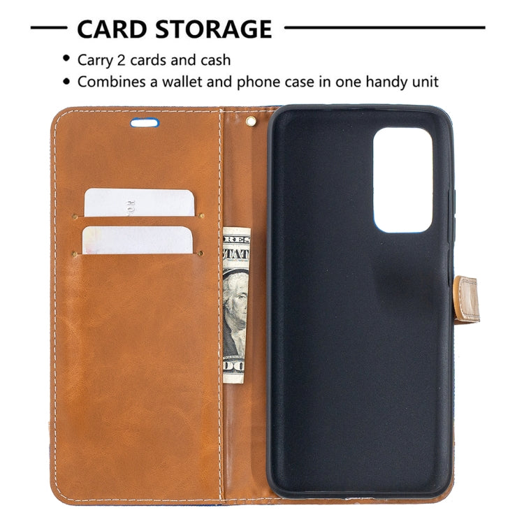 For Xiaomi Mi 10T / 10 Pro 5G Color Matching Denim Texture Leather Case with Holder & Card Slots & Wallet & Lanyard