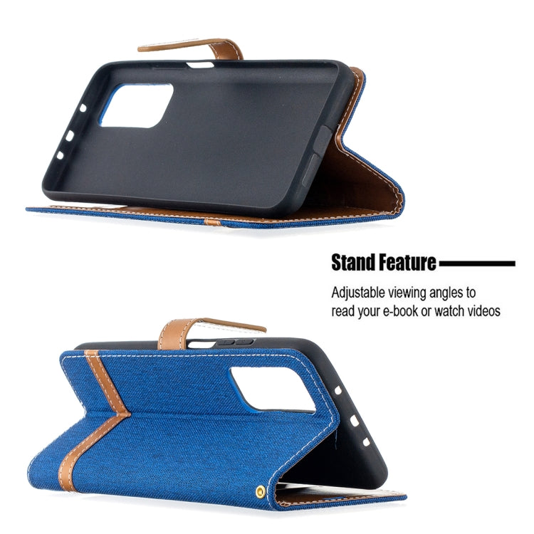 For Xiaomi Mi 10T / 10 Pro 5G Color Matching Denim Texture Leather Case with Holder & Card Slots & Wallet & Lanyard