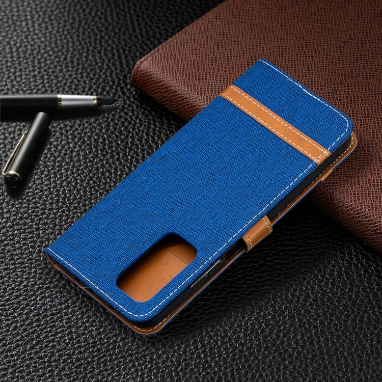 For Xiaomi Mi 10T / 10 Pro 5G Color Matching Denim Texture Leather Case with Holder & Card Slots & Wallet & Lanyard