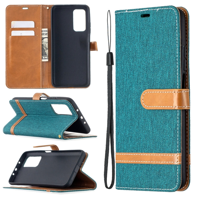 For Xiaomi Mi 10T / 10 Pro 5G Color Matching Denim Texture Leather Case with Holder & Card Slots & Wallet & Lanyard