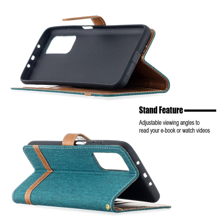 For Xiaomi Mi 10T / 10 Pro 5G Color Matching Denim Texture Leather Case with Holder & Card Slots & Wallet & Lanyard