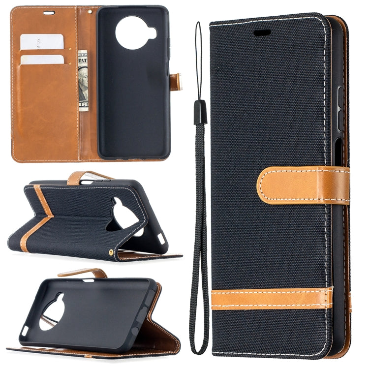 For Xiaomi Mi 10T Lite 5G Color Matching Denim Texture Leather Case with Holder & Card Slots & Wallet & Lanyard