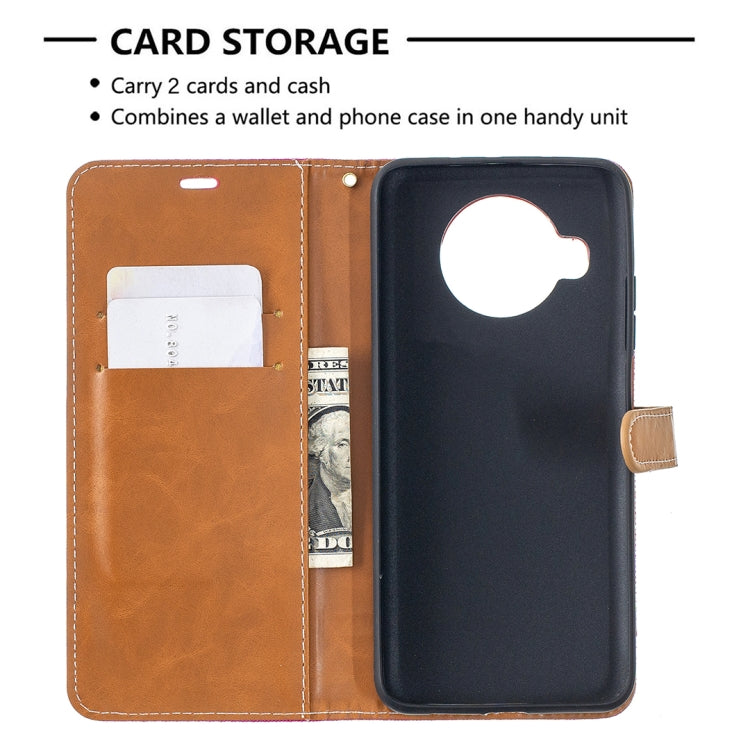 For Xiaomi Mi 10T Lite 5G Color Matching Denim Texture Leather Case with Holder & Card Slots & Wallet & Lanyard