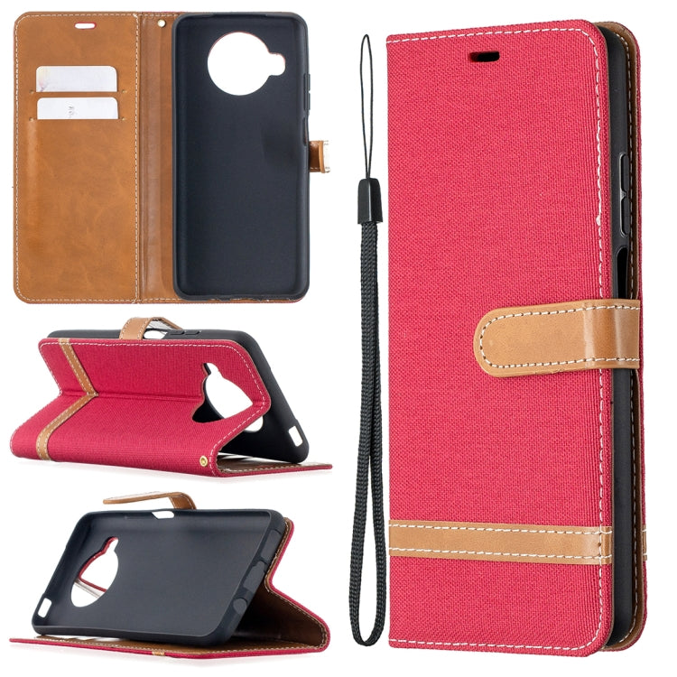 For Xiaomi Mi 10T Lite 5G Color Matching Denim Texture Leather Case with Holder & Card Slots & Wallet & Lanyard