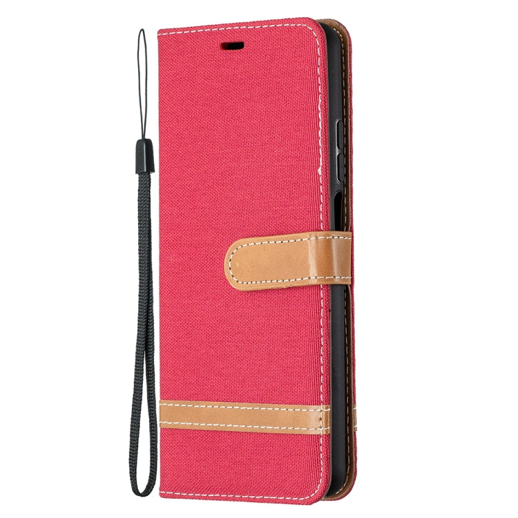 For Xiaomi Mi 10T Lite 5G Color Matching Denim Texture Leather Case with Holder & Card Slots & Wallet & Lanyard