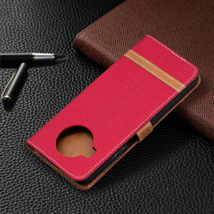 For Xiaomi Mi 10T Lite 5G Color Matching Denim Texture Leather Case with Holder & Card Slots & Wallet & Lanyard