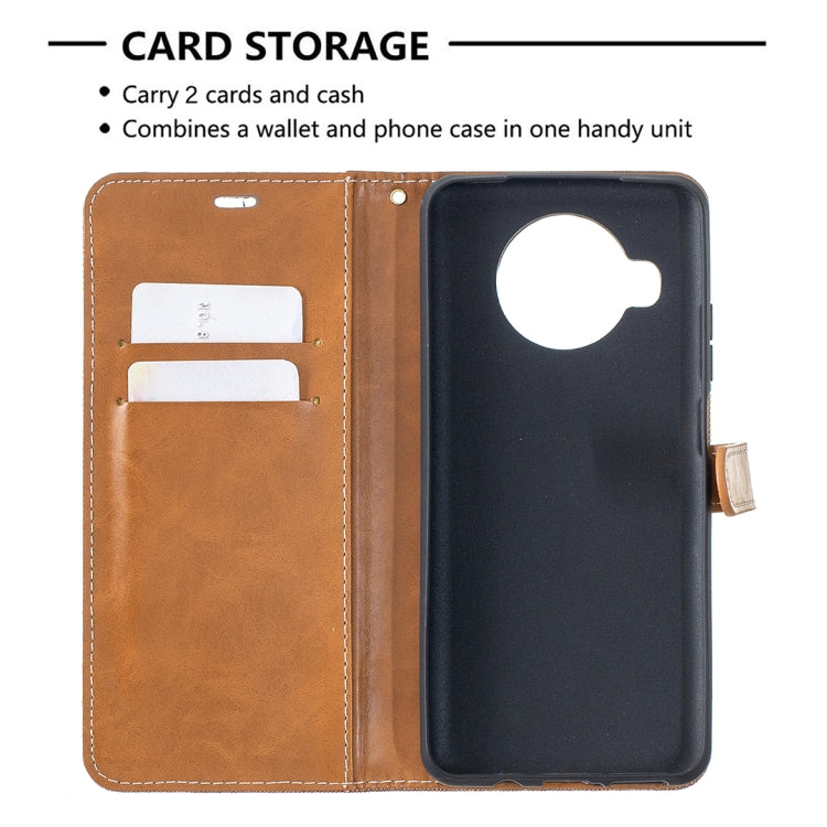 For Xiaomi Mi 10T Lite 5G Color Matching Denim Texture Leather Case with Holder & Card Slots & Wallet & Lanyard