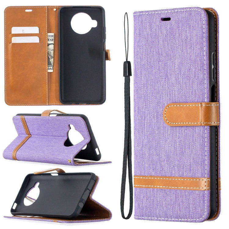 For Xiaomi Mi 10T Lite 5G Color Matching Denim Texture Leather Case with Holder & Card Slots & Wallet & Lanyard