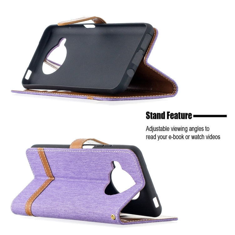 For Xiaomi Mi 10T Lite 5G Color Matching Denim Texture Leather Case with Holder & Card Slots & Wallet & Lanyard