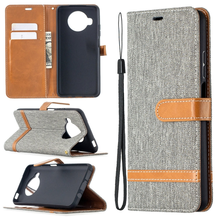 For Xiaomi Mi 10T Lite 5G Color Matching Denim Texture Leather Case with Holder & Card Slots & Wallet & Lanyard