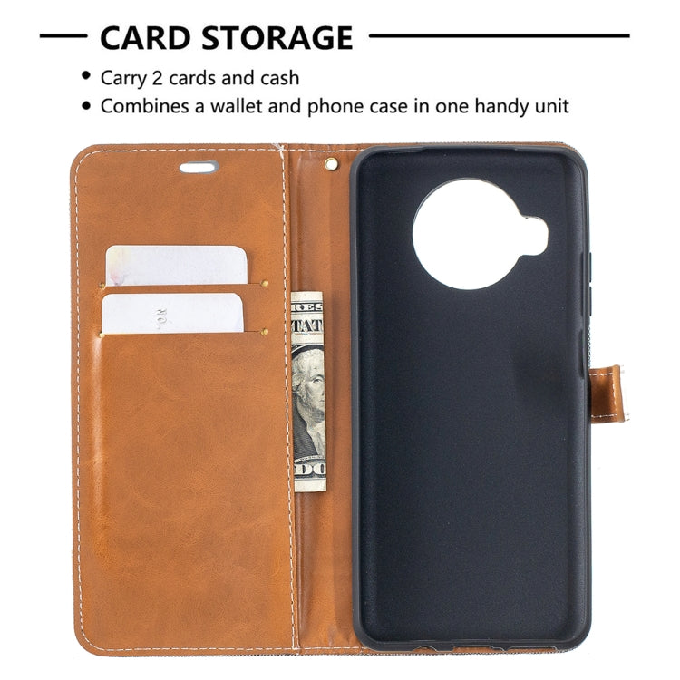 For Xiaomi Mi 10T Lite 5G Color Matching Denim Texture Leather Case with Holder & Card Slots & Wallet & Lanyard