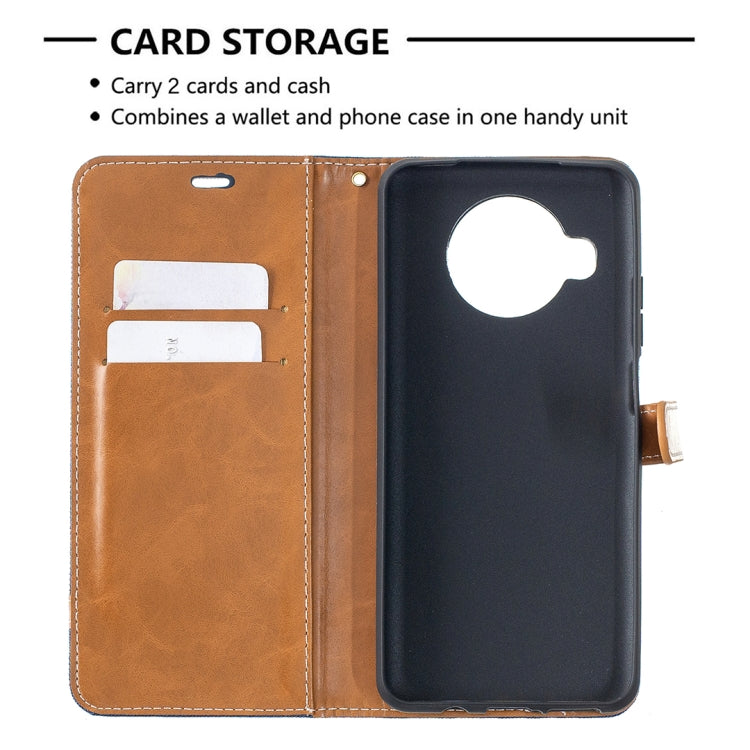 For Xiaomi Mi 10T Lite 5G Color Matching Denim Texture Leather Case with Holder & Card Slots & Wallet & Lanyard