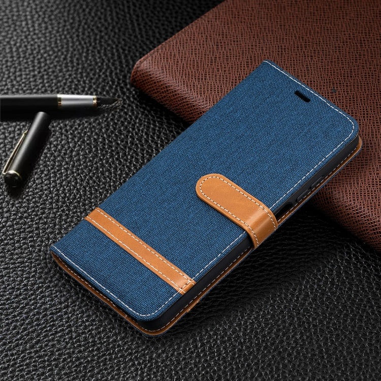 For Xiaomi Mi 10T Lite 5G Color Matching Denim Texture Leather Case with Holder & Card Slots & Wallet & Lanyard
