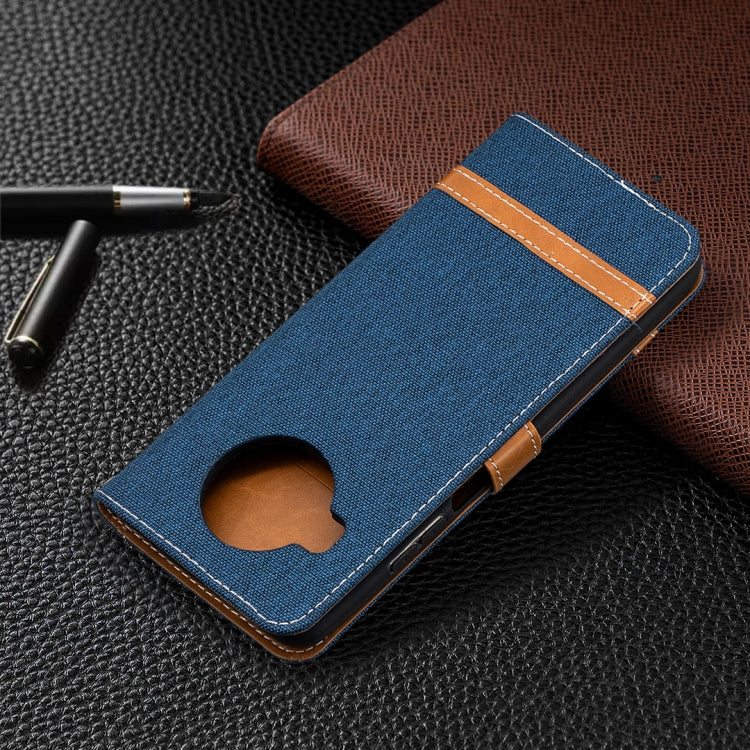 For Xiaomi Mi 10T Lite 5G Color Matching Denim Texture Leather Case with Holder & Card Slots & Wallet & Lanyard