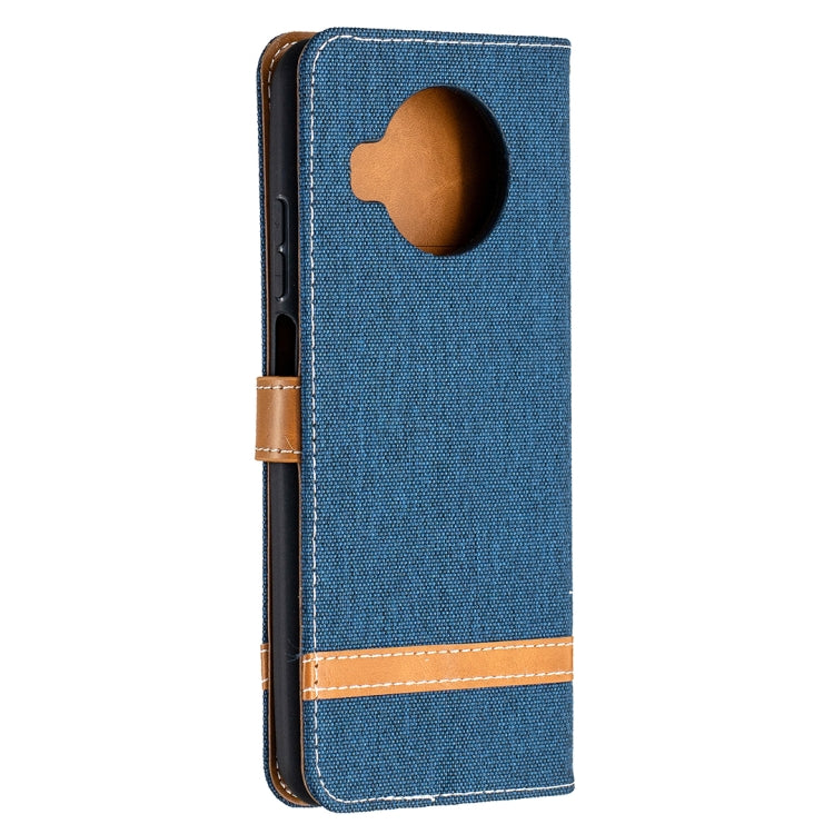For Xiaomi Mi 10T Lite 5G Color Matching Denim Texture Leather Case with Holder & Card Slots & Wallet & Lanyard