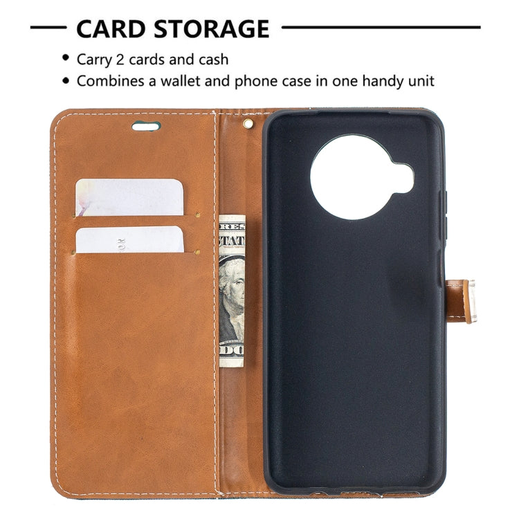 For Xiaomi Mi 10T Lite 5G Color Matching Denim Texture Leather Case with Holder & Card Slots & Wallet & Lanyard