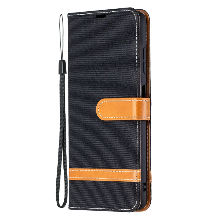 For Xiaomi Mi Poco X3 Color Matching Denim Texture Leather Case with Holder & Card Slots & Wallet & Lanyard
