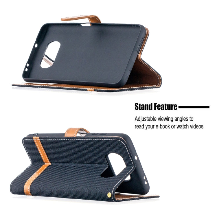 For Xiaomi Mi Poco X3 Color Matching Denim Texture Leather Case with Holder & Card Slots & Wallet & Lanyard
