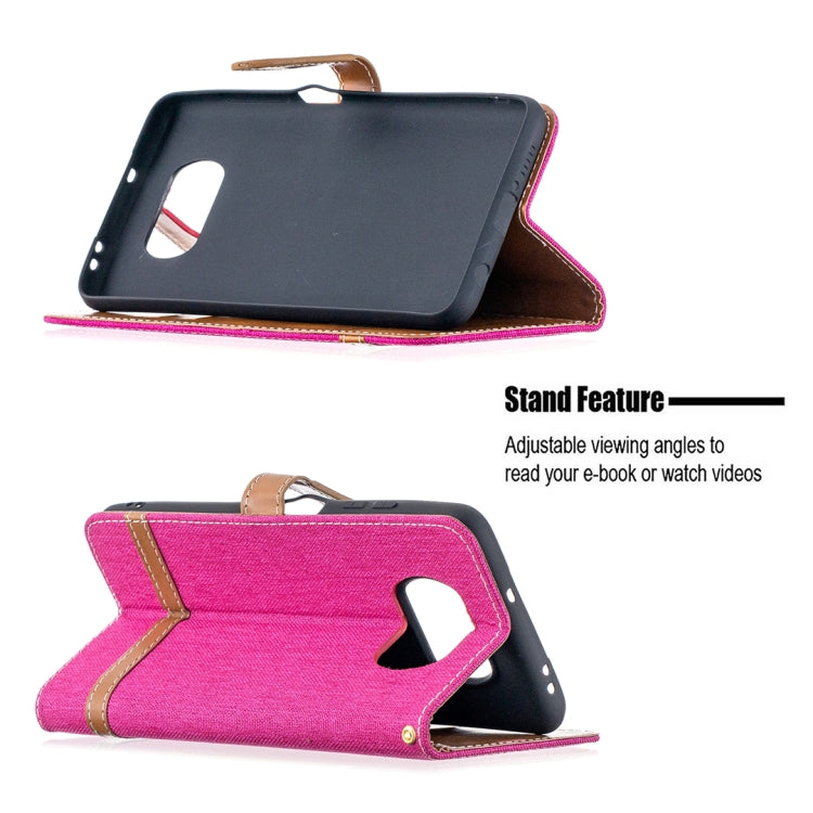 For Xiaomi Mi Poco X3 Color Matching Denim Texture Leather Case with Holder & Card Slots & Wallet & Lanyard