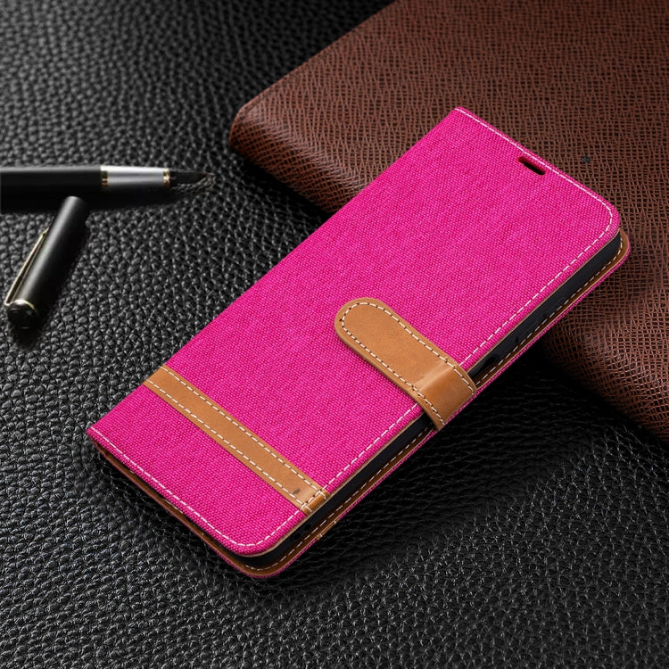 For Xiaomi Mi Poco X3 Color Matching Denim Texture Leather Case with Holder & Card Slots & Wallet & Lanyard