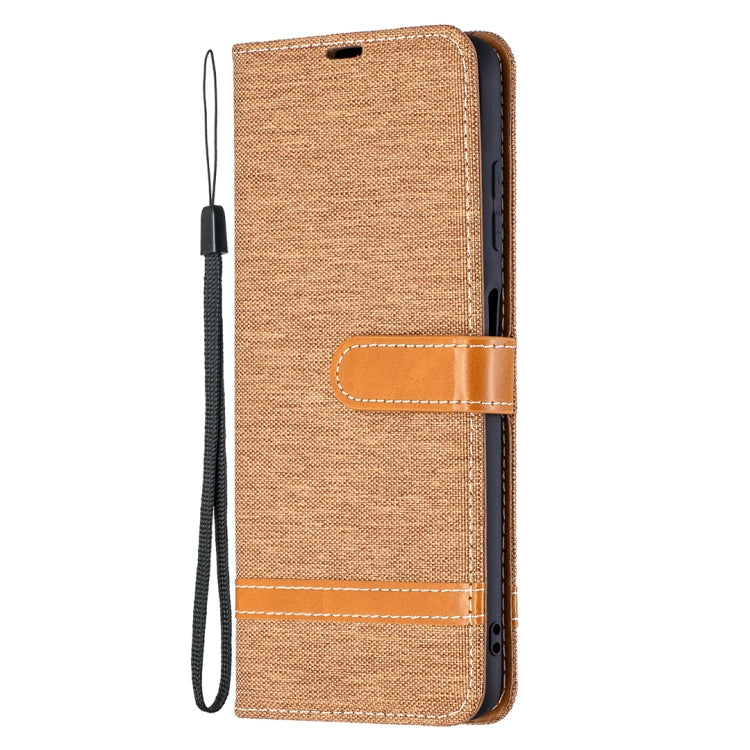 For Xiaomi Mi Poco X3 Color Matching Denim Texture Leather Case with Holder & Card Slots & Wallet & Lanyard