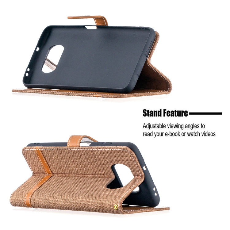 For Xiaomi Mi Poco X3 Color Matching Denim Texture Leather Case with Holder & Card Slots & Wallet & Lanyard