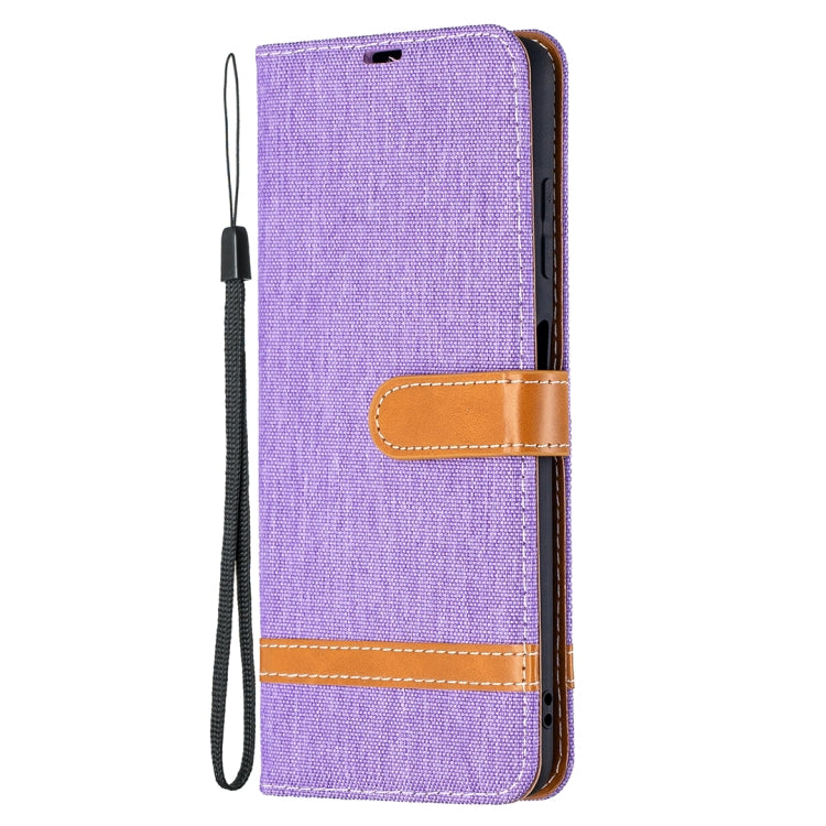 For Xiaomi Mi Poco X3 Color Matching Denim Texture Leather Case with Holder & Card Slots & Wallet & Lanyard