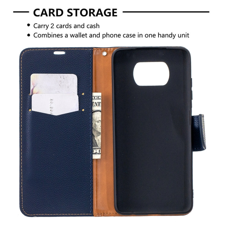 For Xiaomi Poco X3 Litchi Texture Pure Color Horizontal Flip Leather Case with Holder & Card Slots & Wallet & Lanyard