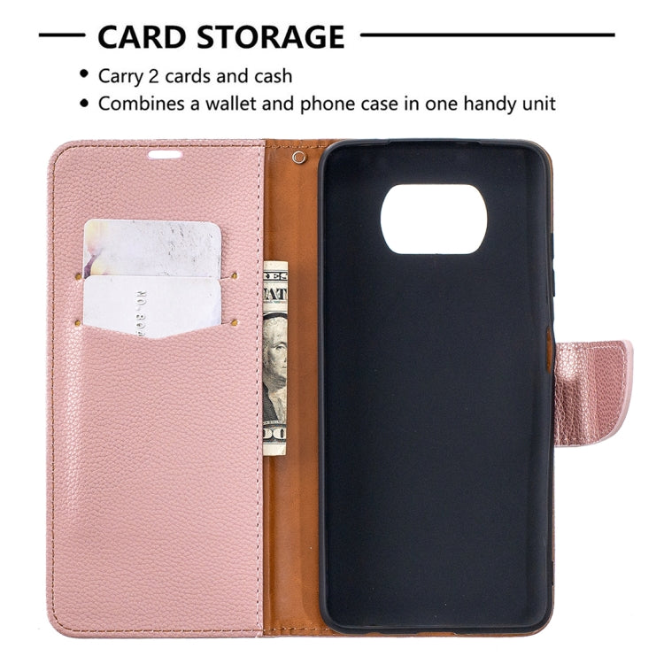 For Xiaomi Poco X3 Litchi Texture Pure Color Horizontal Flip Leather Case with Holder & Card Slots & Wallet & Lanyard