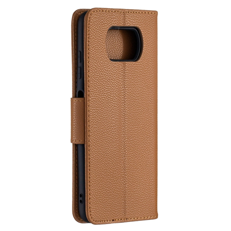 For Xiaomi Poco X3 Litchi Texture Pure Color Horizontal Flip Leather Case with Holder & Card Slots & Wallet & Lanyard