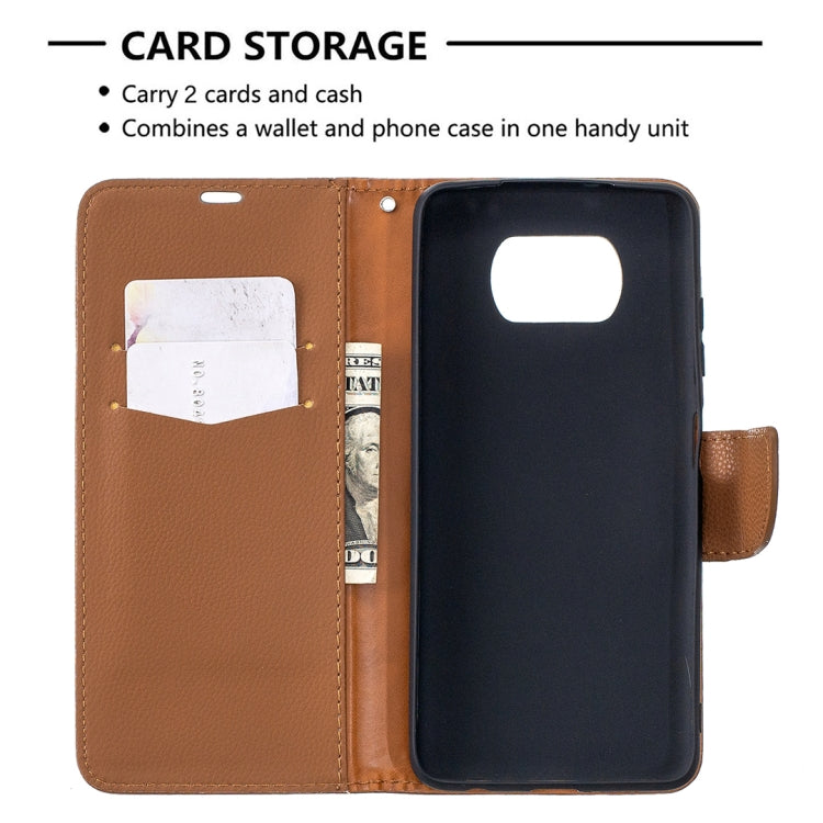 For Xiaomi Poco X3 Litchi Texture Pure Color Horizontal Flip Leather Case with Holder & Card Slots & Wallet & Lanyard