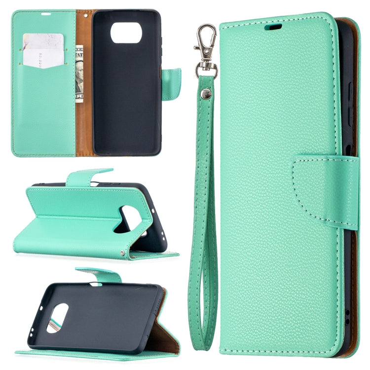 For Xiaomi Poco X3 Litchi Texture Pure Color Horizontal Flip Leather Case with Holder & Card Slots & Wallet & Lanyard