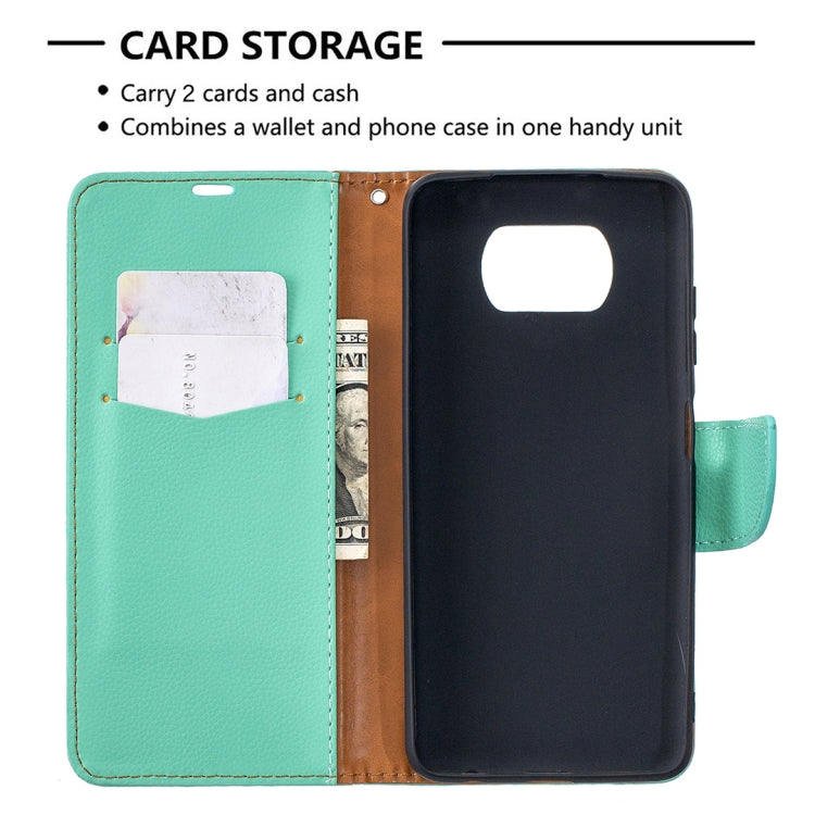 For Xiaomi Poco X3 Litchi Texture Pure Color Horizontal Flip Leather Case with Holder & Card Slots & Wallet & Lanyard