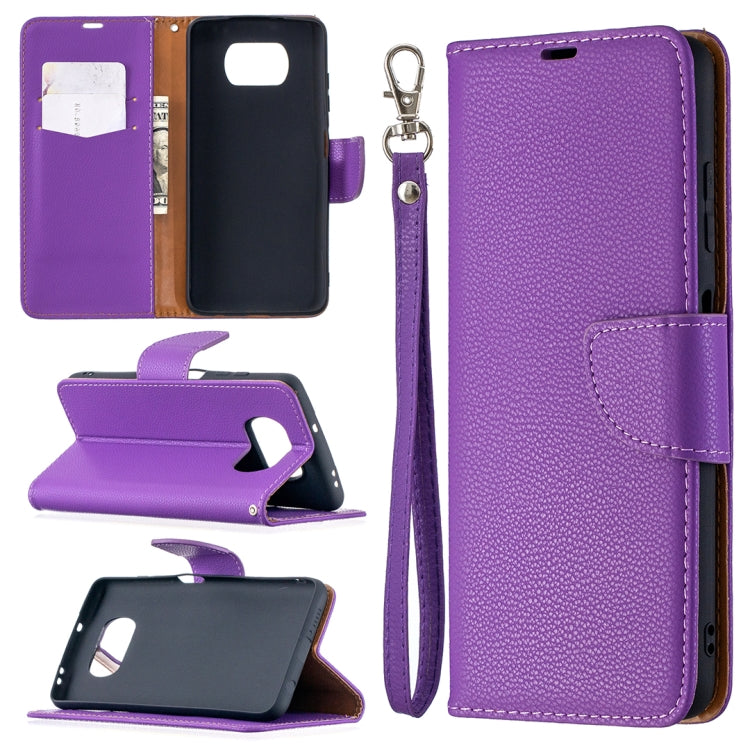For Xiaomi Poco X3 Litchi Texture Pure Color Horizontal Flip Leather Case with Holder & Card Slots & Wallet & Lanyard