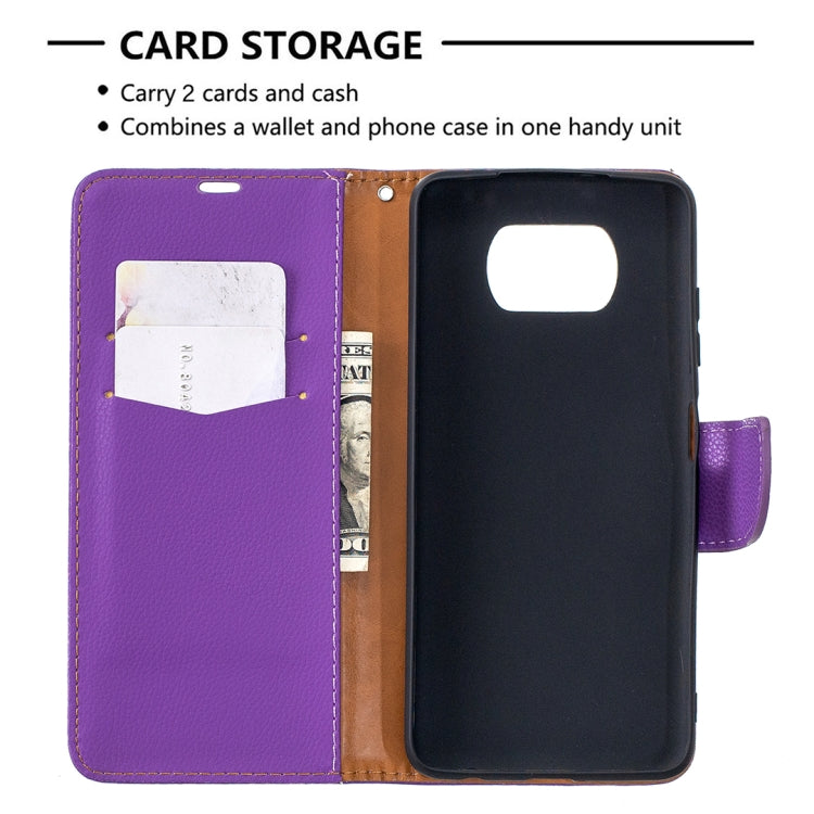 For Xiaomi Poco X3 Litchi Texture Pure Color Horizontal Flip Leather Case with Holder & Card Slots & Wallet & Lanyard