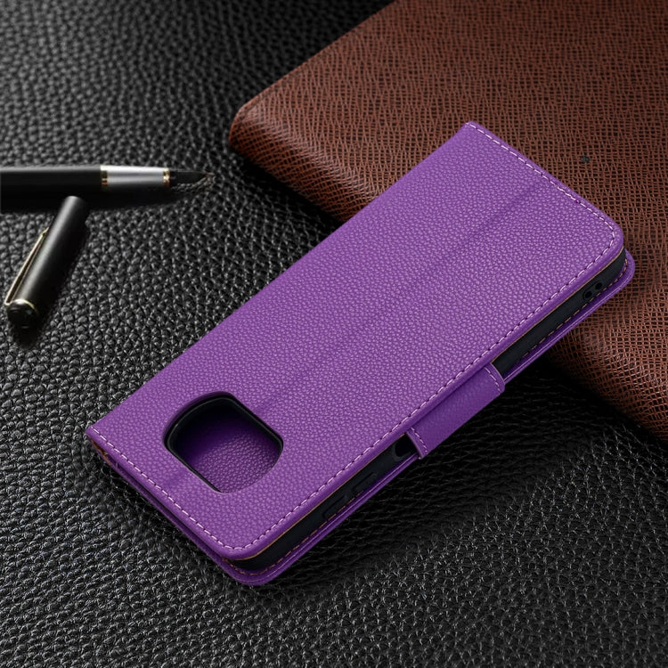 For Xiaomi Poco X3 Litchi Texture Pure Color Horizontal Flip Leather Case with Holder & Card Slots & Wallet & Lanyard