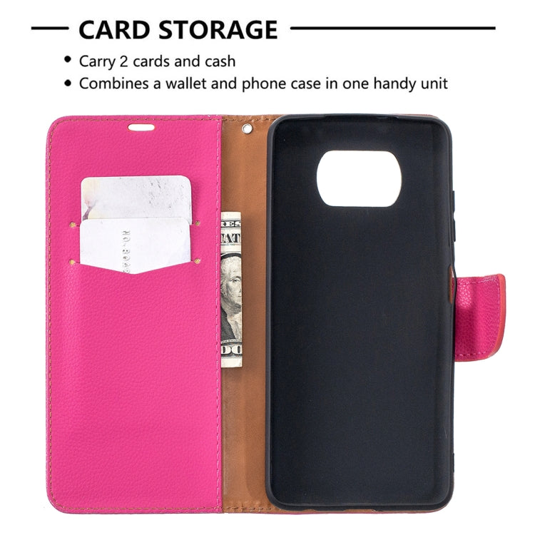 For Xiaomi Poco X3 Litchi Texture Pure Color Horizontal Flip Leather Case with Holder & Card Slots & Wallet & Lanyard
