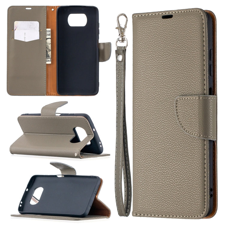 For Xiaomi Poco X3 Litchi Texture Pure Color Horizontal Flip Leather Case with Holder & Card Slots & Wallet & Lanyard