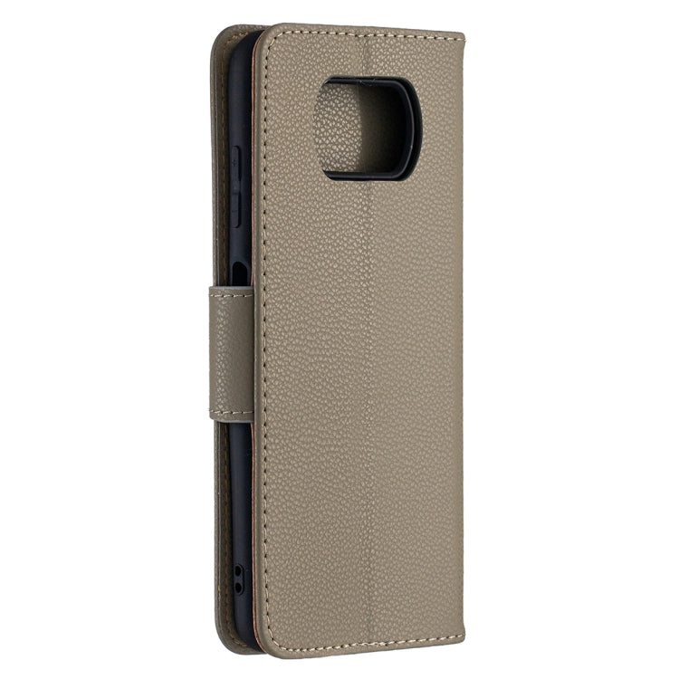 For Xiaomi Poco X3 Litchi Texture Pure Color Horizontal Flip Leather Case with Holder & Card Slots & Wallet & Lanyard